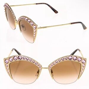 Gucci Pink and Gold Glamorous Sunglasses